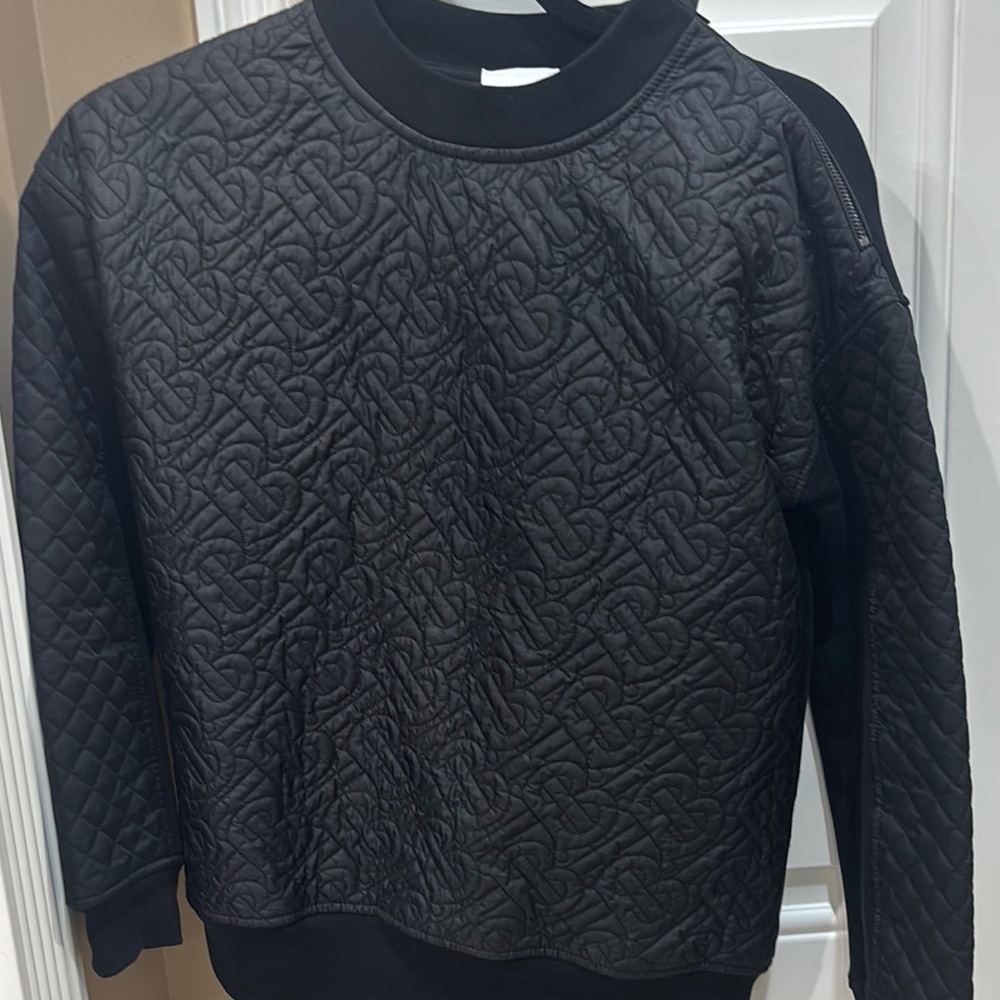 Boys Burberry Black Textured Top